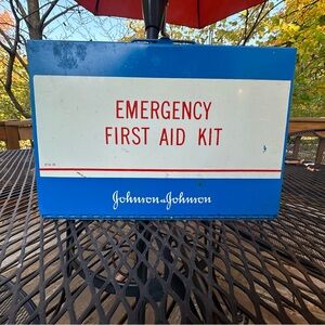 Vintage/Antique 1960s Johnson & Johnson first aid kit.